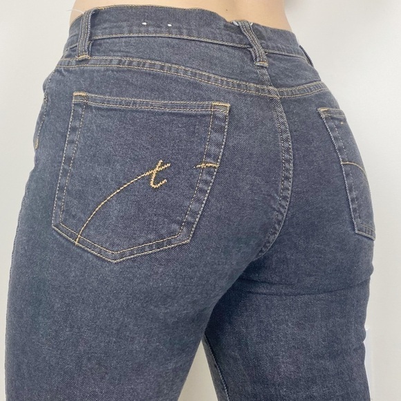 TH TOMMY JEANS Y2K Dark Wash Bootcut Stretchy Jeans 9 Retro Low Rise - Picture 3 of 13